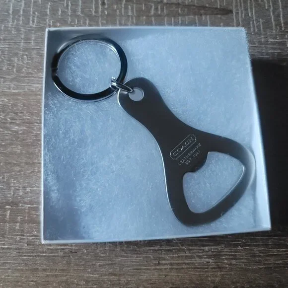 COACH Brushed Nickel Real Bottle Opener Keychain.  Brand new. Gift box included. - Picture 4 of 4